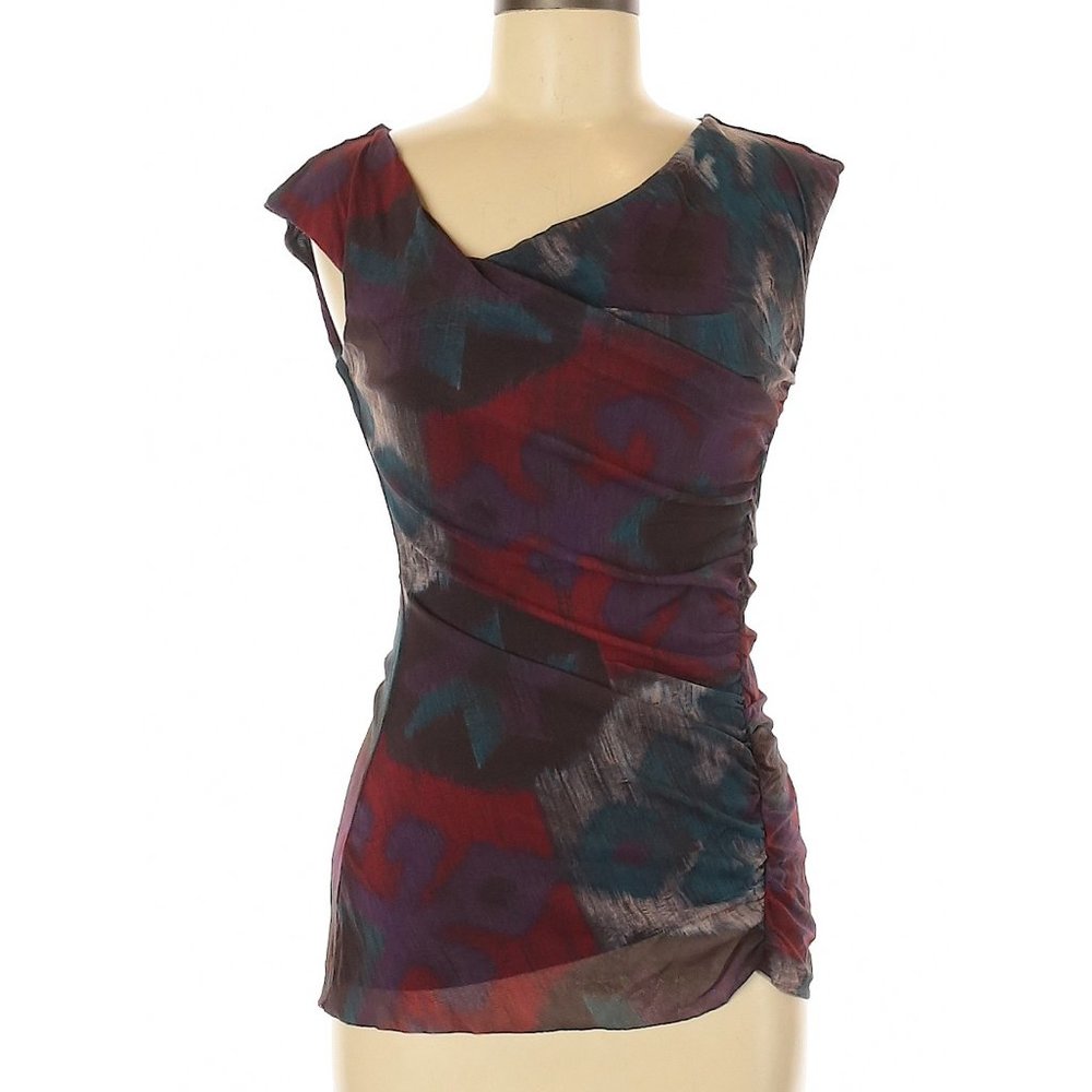 Weston Wear Asymmetrical Neck Blouse Medium EUC
